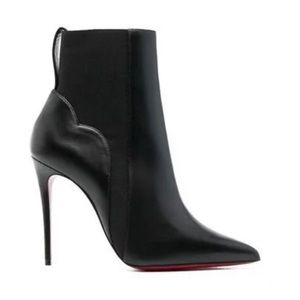 Christian Louboutin Chelsea Chick Red Sole Stiletto Booties